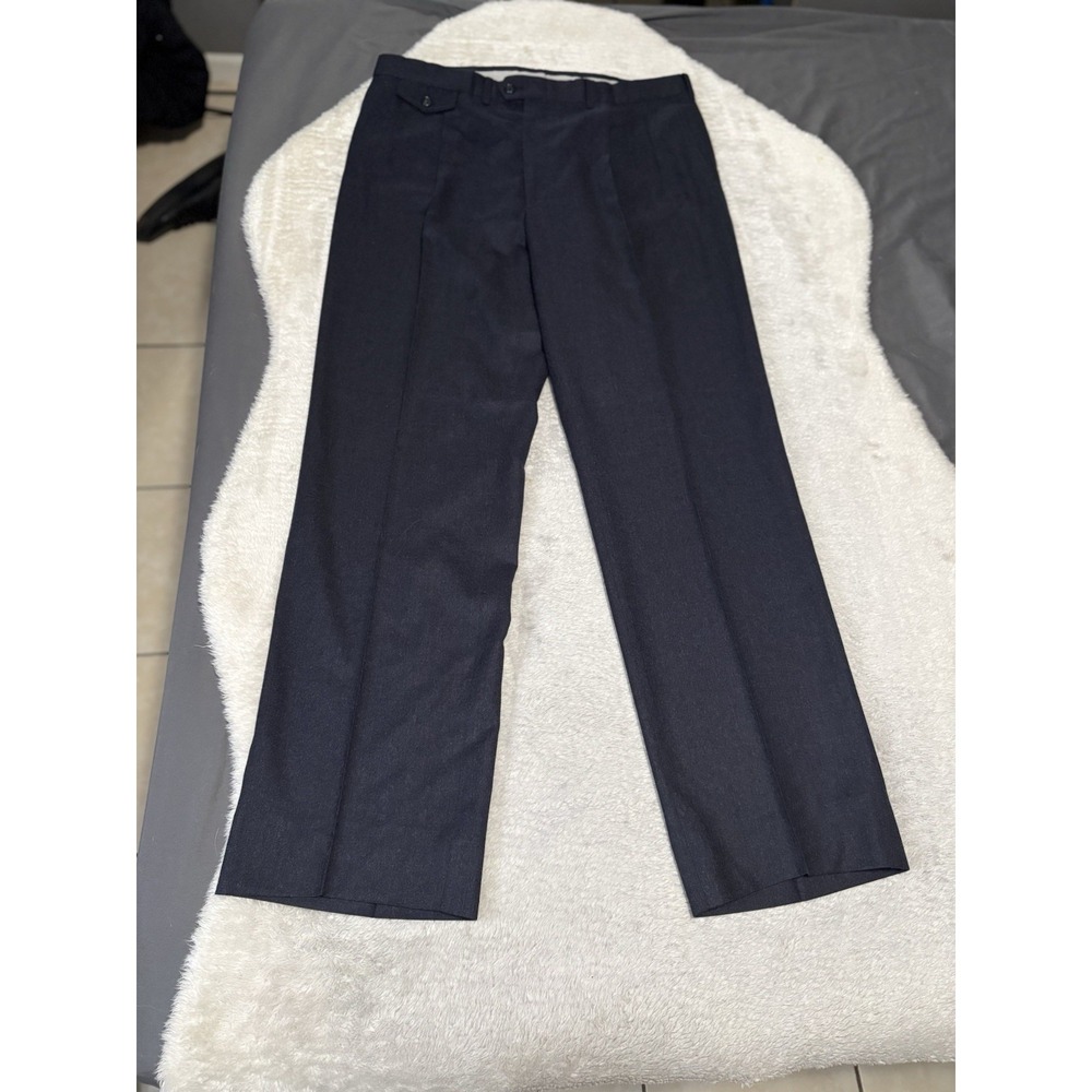Vintage Kuppenheimer Men's Blue‎ Straight Wool Pants Size 36x33 Pockets